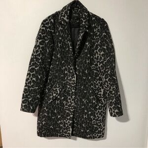 Vero Moda leopard print 3/4 length wool coat